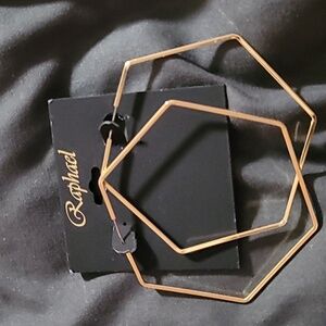 Gold Hoop Earrings By Raphael NWT